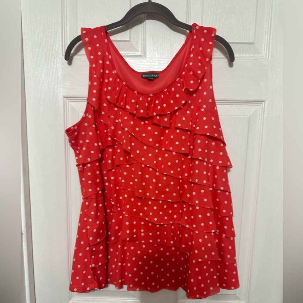 Roz & Ali Ruffle sleevless blouse